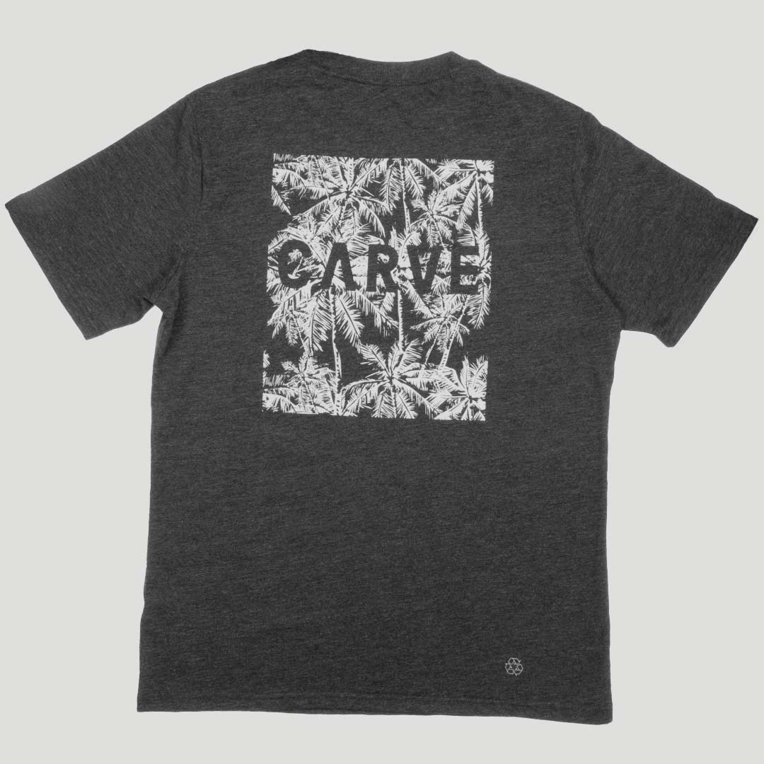 CARVE PALMS - mens recylced tee GREY