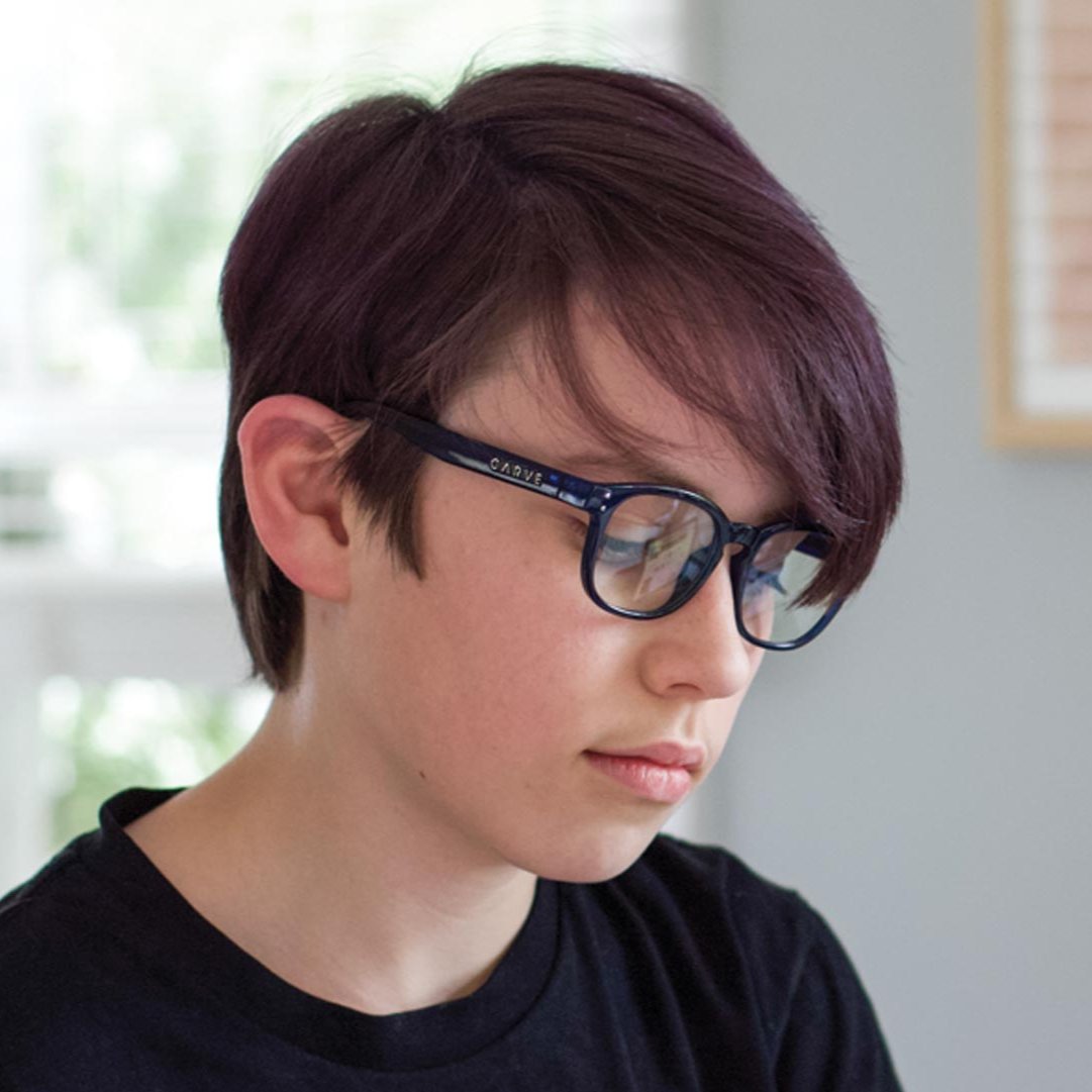 Havana Jr - Blue Light Matt Translucent Navy Frame Glasses