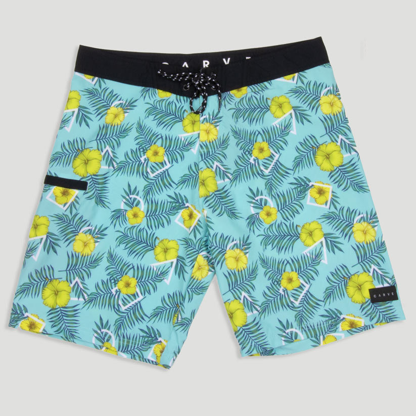 Tropicana - Boy's Boardie - Green/Yellow