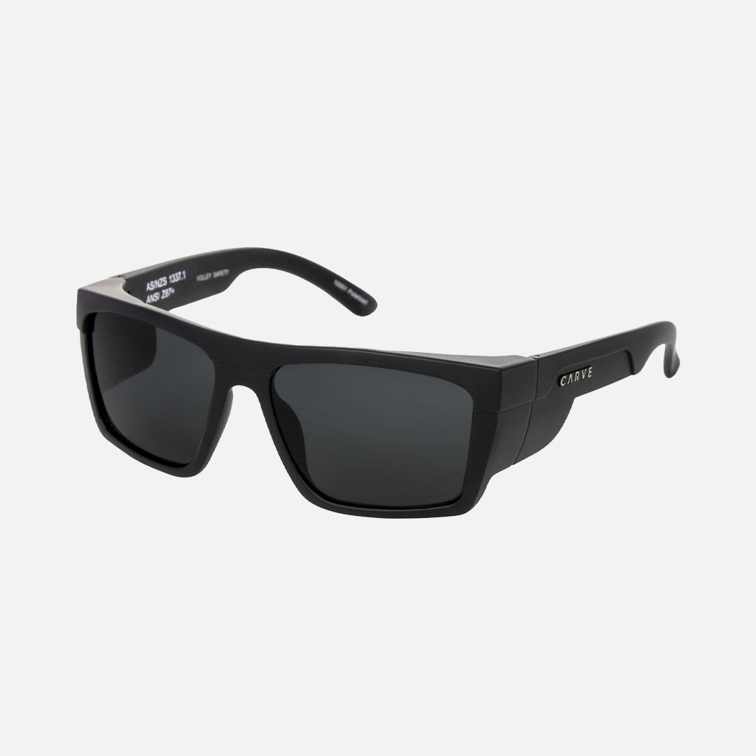 Volley - Safety Matt Black Frame - Grey Polarized Lens