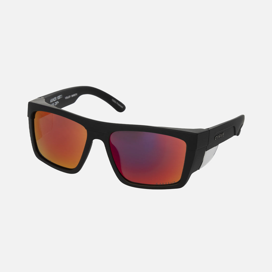 Volley - Safety Matt Black Frame - Grey Red Iridium Polarized Lens