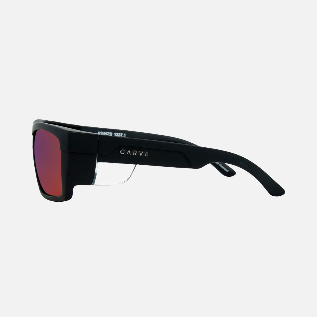 Volley - Safety Matt Black Frame - Grey Red Iridium Polarized Lens