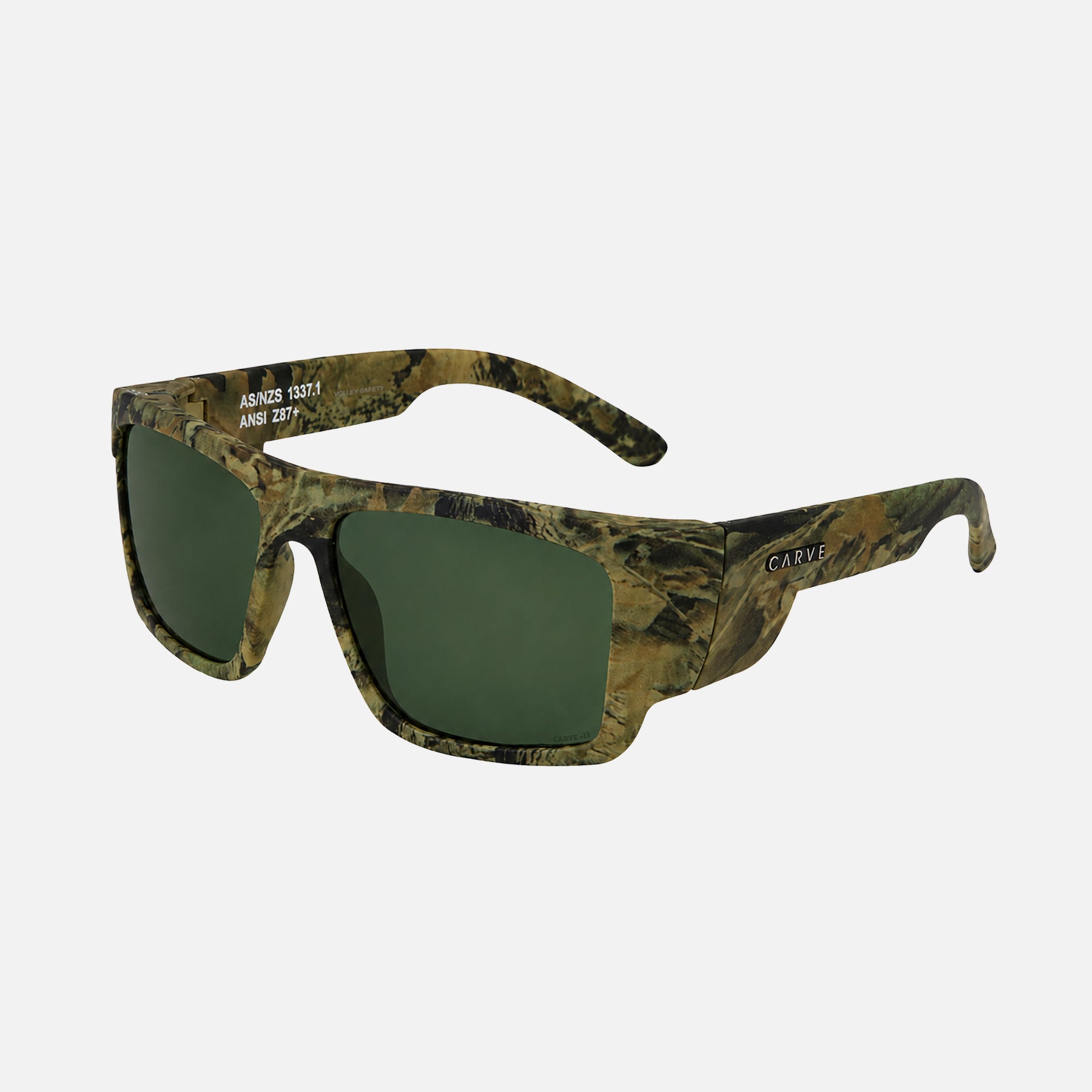 VOLLEY SAFETY - WITH CAMO FRAME AND G15 GREEN POLARIZED LENS