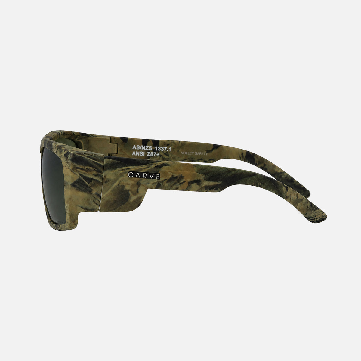 VOLLEY SAFETY - WITH CAMO FRAME AND G15 GREEN POLARIZED LENS