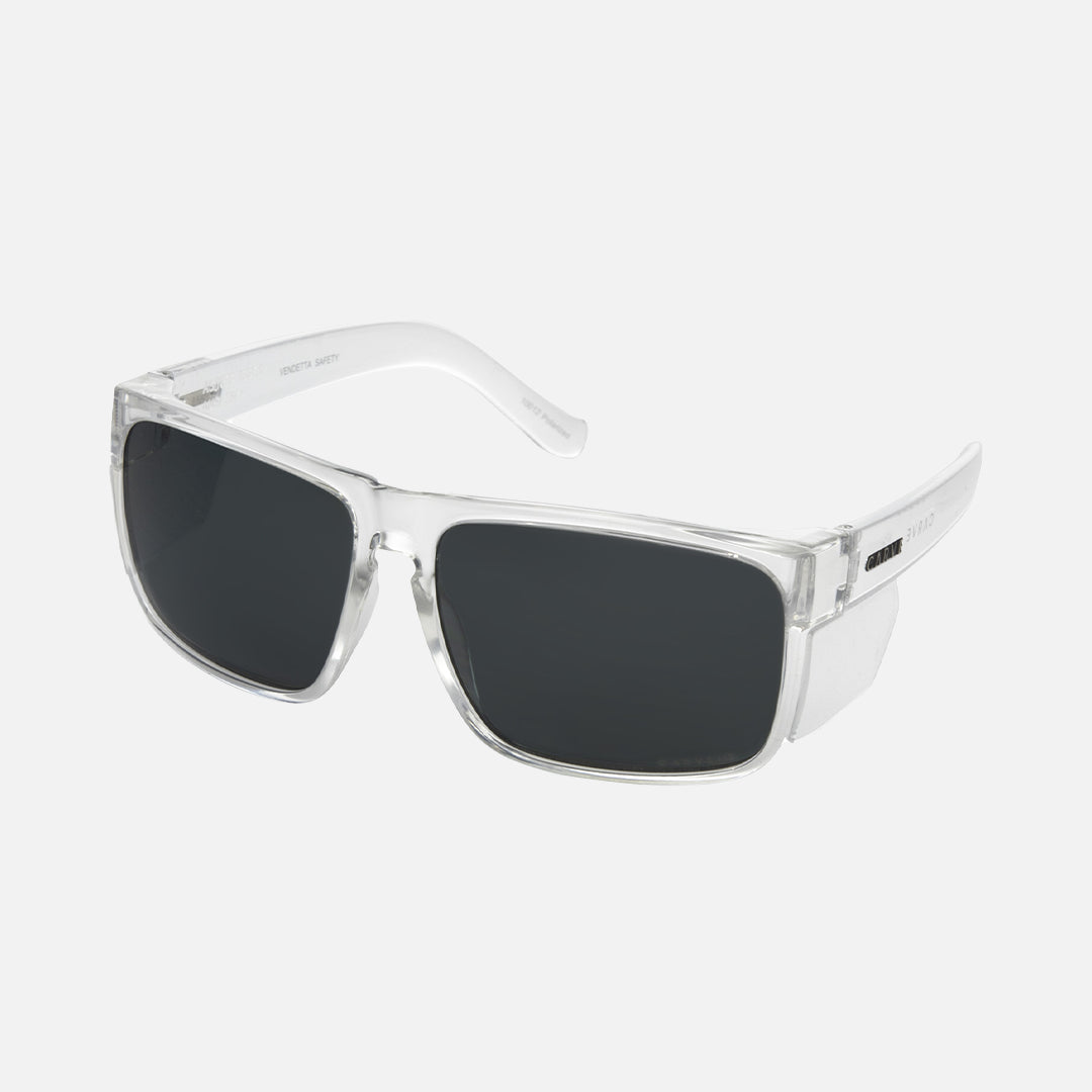 Vendetta - Safety Gloss Clear Frame - Grey Polarized Lens