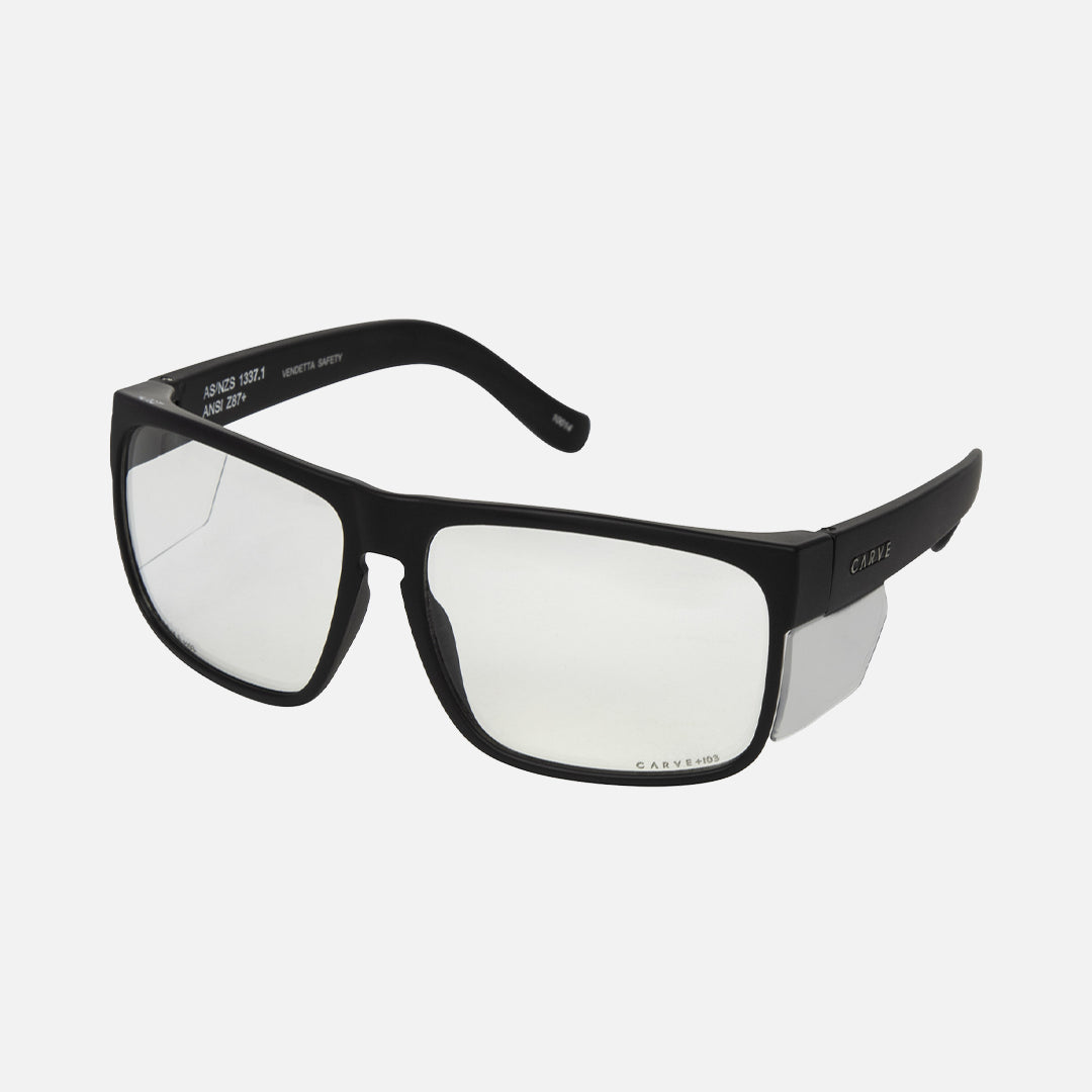 Vendetta - Safety Matt Black Frame - Photochromatic Grey Clear Lens