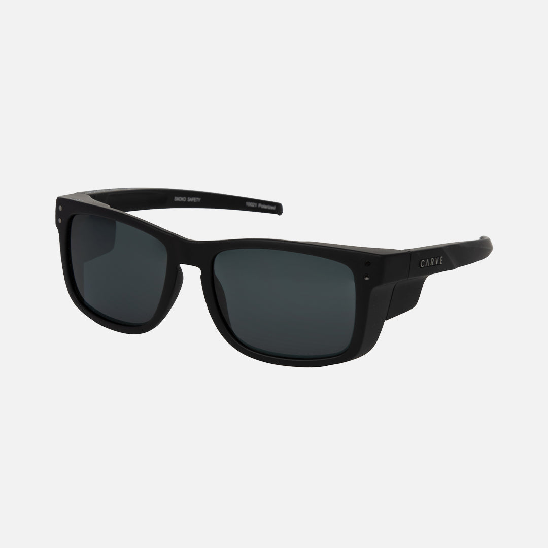 Smoko - Safety Matt Black Frame - Grey Polarized Lens