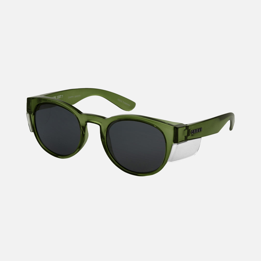Chippy - Safety Crystal Green Frame - Grey Polarized Lens