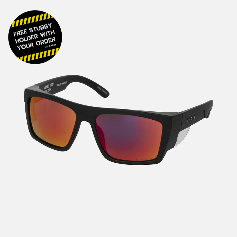 Volley - Safety Matt Black Frame - Grey Red Iridium Polarized Lens