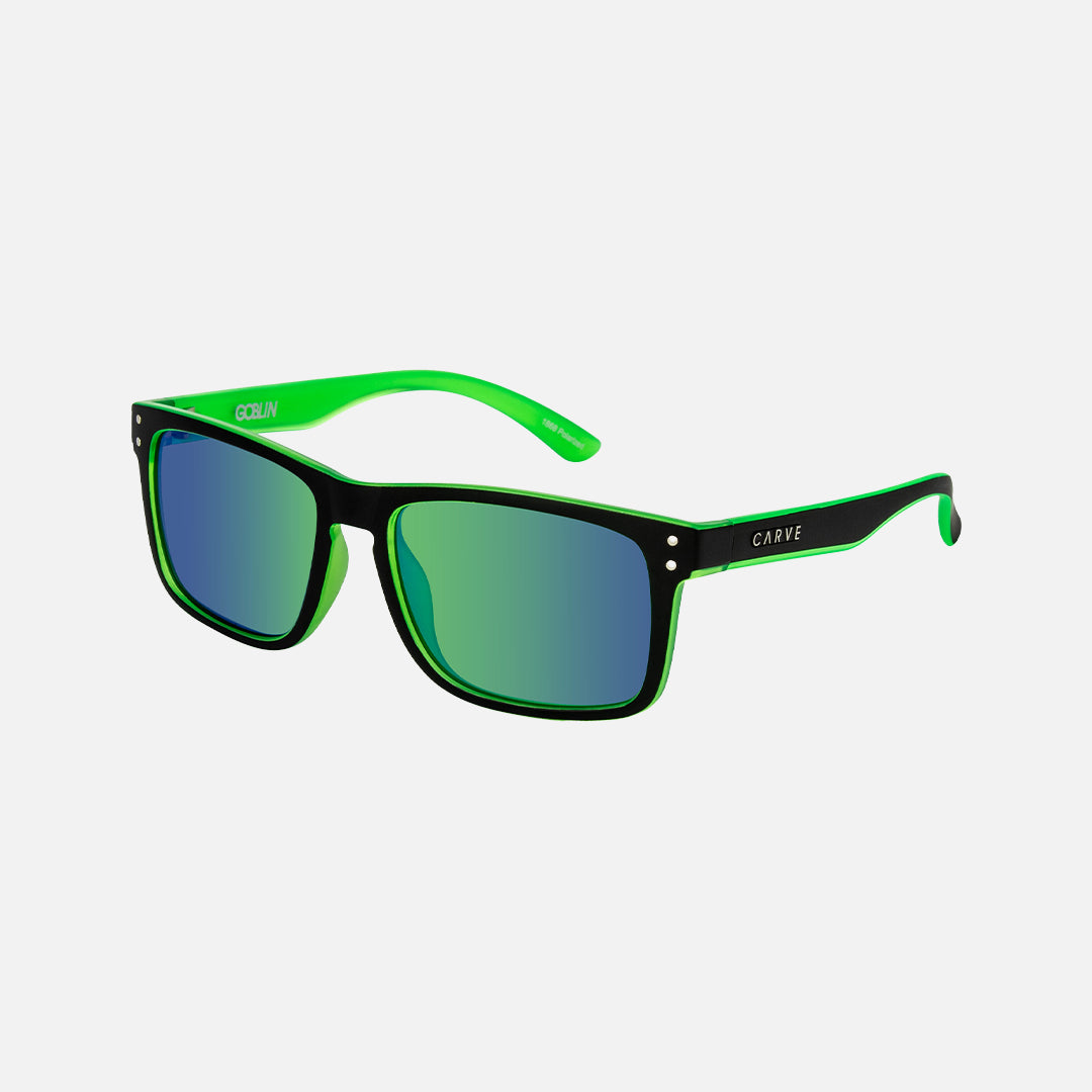 Goblin - Polarized Iridium Matt Black / Green Frame Sunglasses