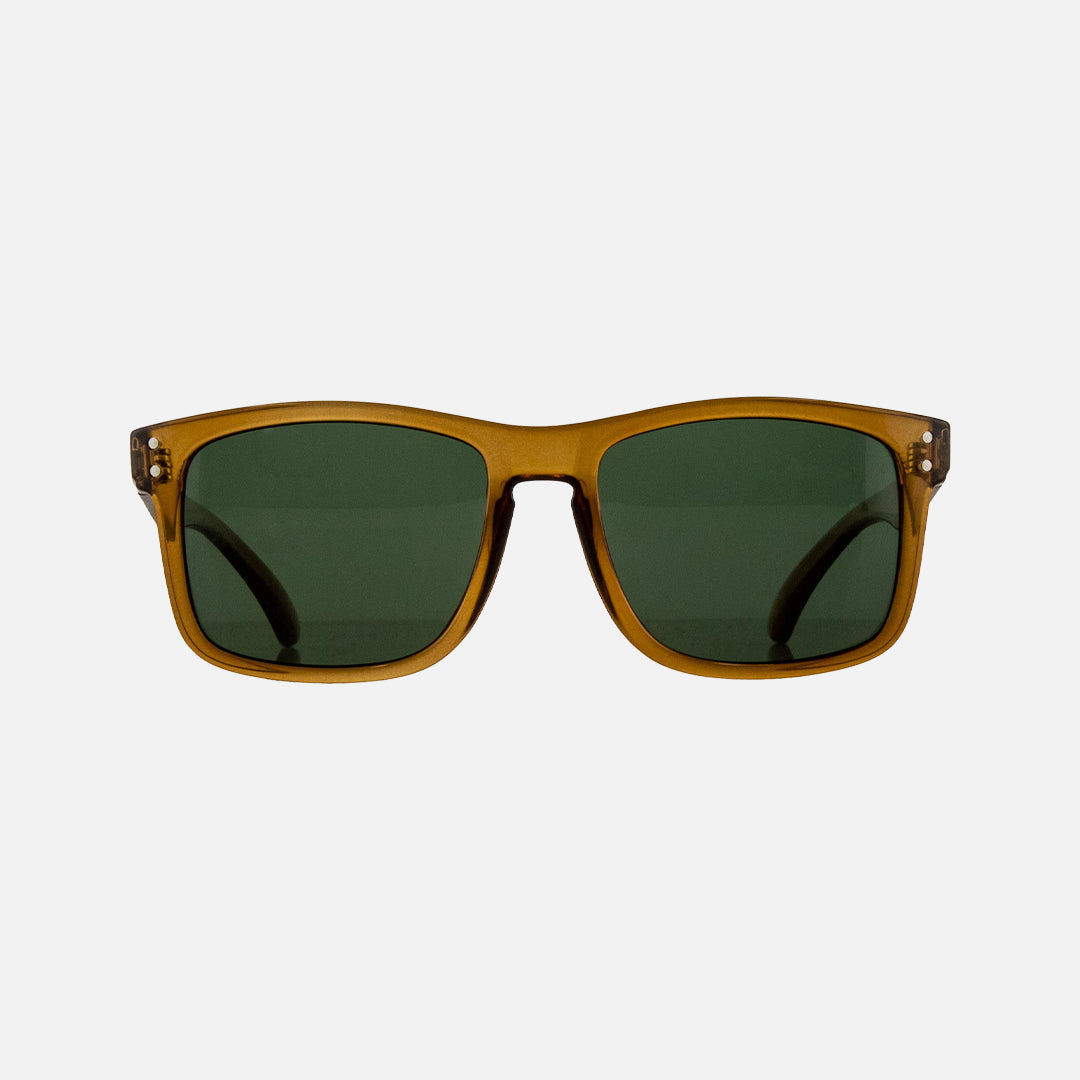 Goblin  - Recycled Gloss Crystal Dk Sand Frame Green Polarized Lens