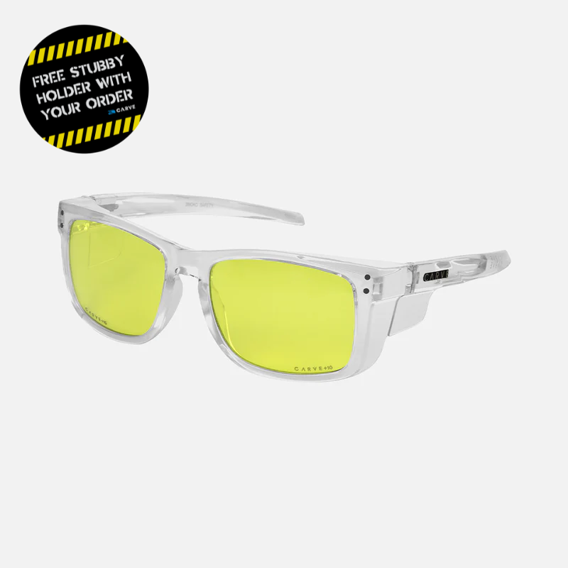 Smoko - Safety Gloss Clear Frame - Yellow Lens
