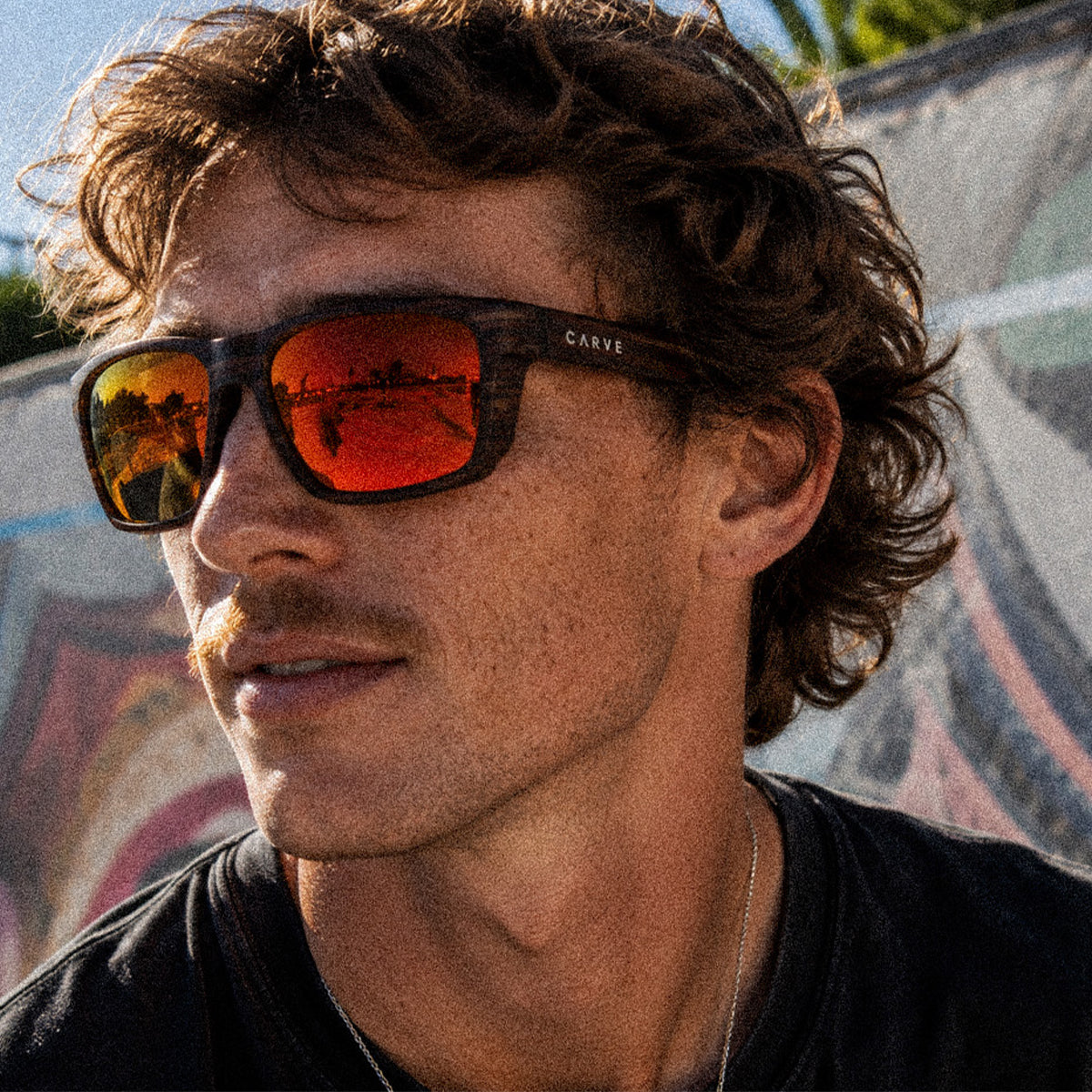 Altitude – Matte Brown Streak Frame with Polarized Red Iridium Lens