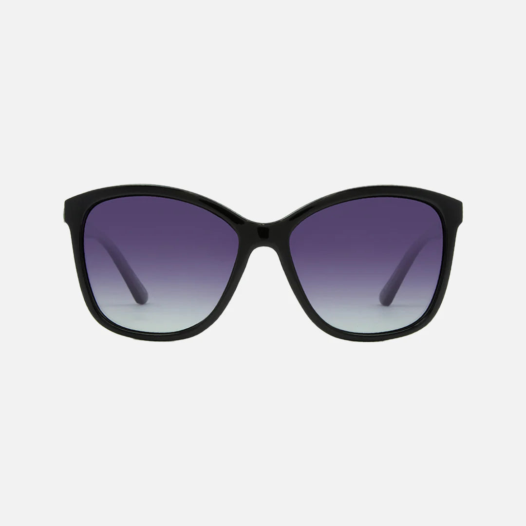 Lila - Polarized Gloss Black Frame Sunglasses