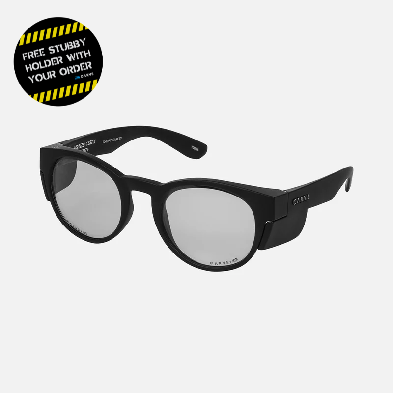 Chippy - Safety Matt Black Frame - Photochromatic Clear Grey Lens