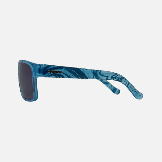 Vendetta - Gloss Blue Translucent Blue Swirl Frame Grey Polarized Lens