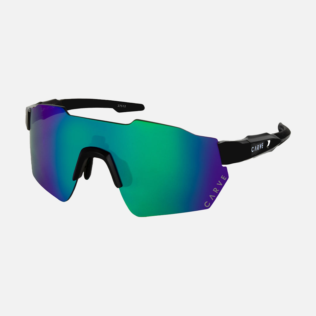 Level Up -  Matt Black Frame, Green Internal Lens with Green Purple Iridium Outer Lens Coating.