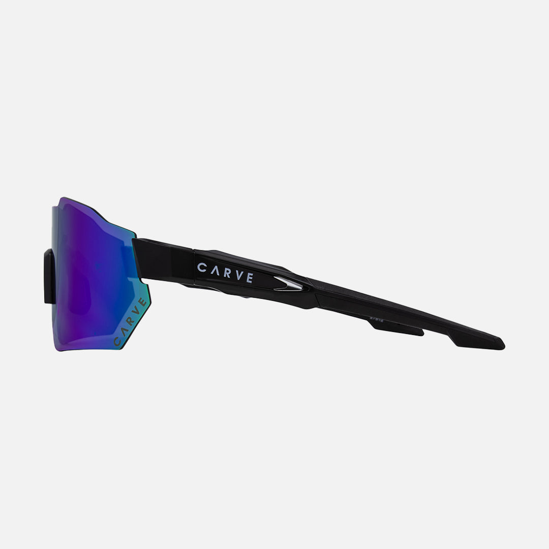 Level Up -  Matt Black Frame, Green Internal Lens with Green Purple Iridium Outer Lens Coating.