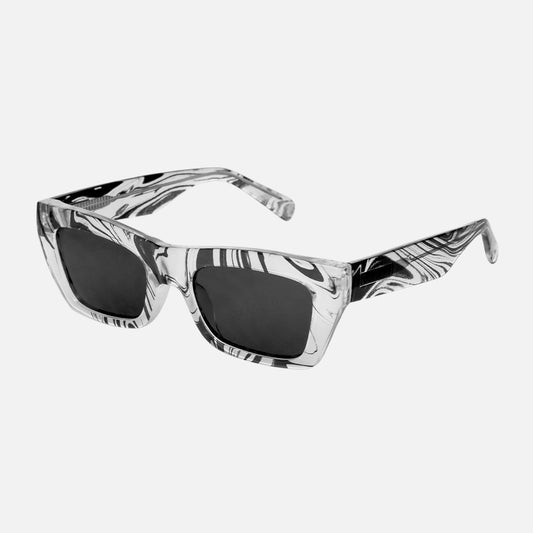 Solis - Gloss Crystal Clear Swirl Frame with Grey Lens