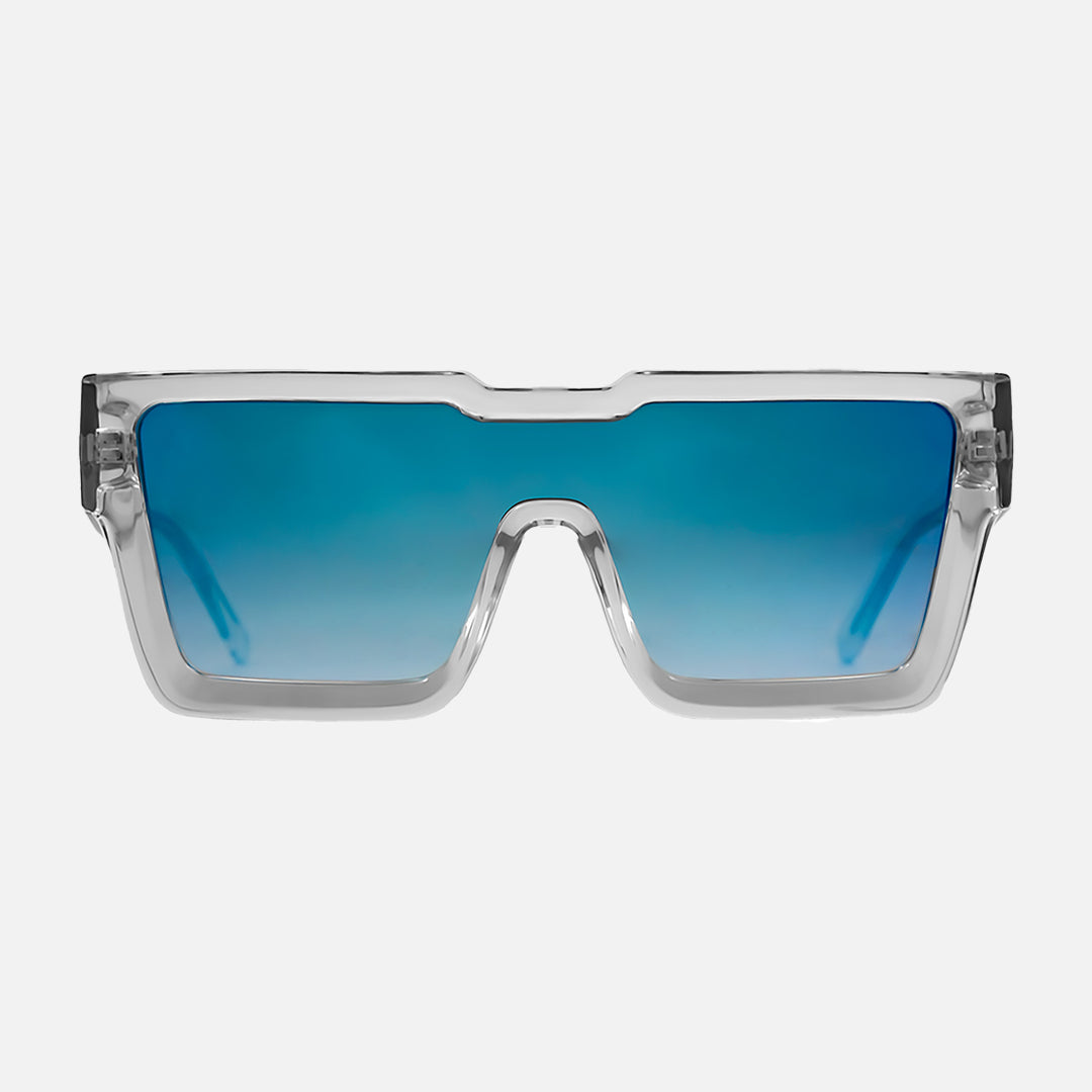 The Vegas - Crystal Clear Frame Clear with Brown Gradient Lens with Blue Iridium