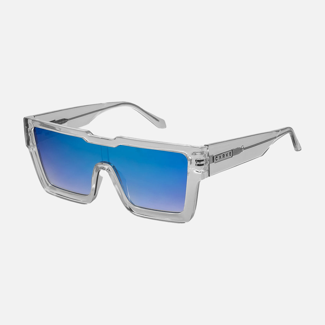 The Vegas - Crystal Clear Frame Clear with Brown Gradient Lens with Blue Iridium