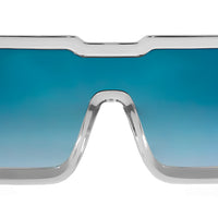 The Vegas - Crystal Clear Frame Clear with Brown Gradient Lens with Blue Iridium