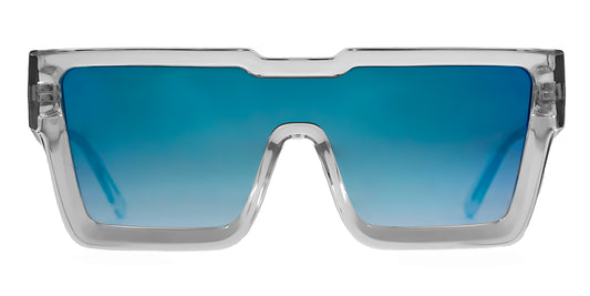 The Vegas - Crystal Clear Frame Clear with Brown Gradient Lens with Blue Iridium