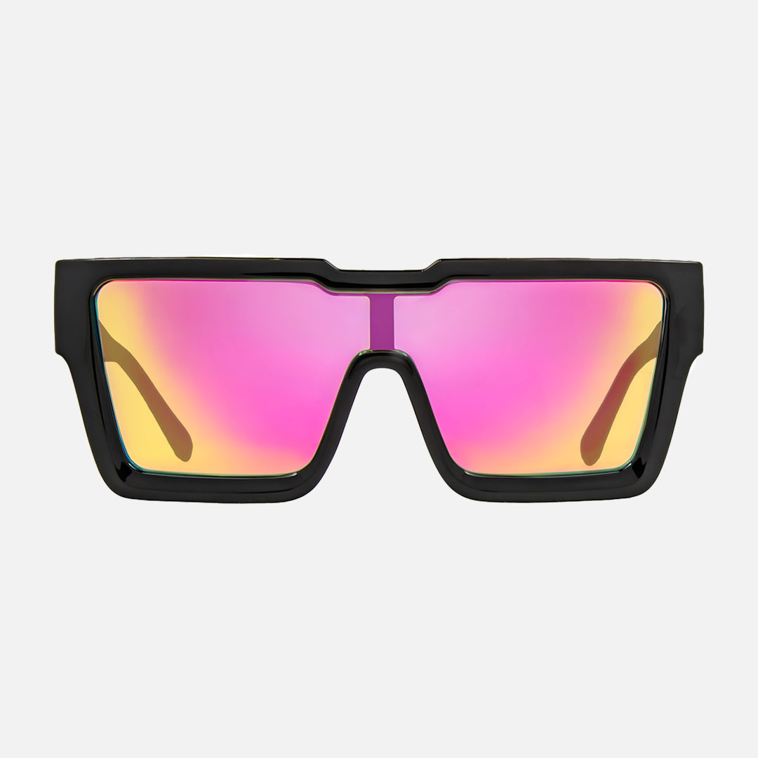 The Vegas - Gloss Black Frame with Grey Lens with Pink Iridium