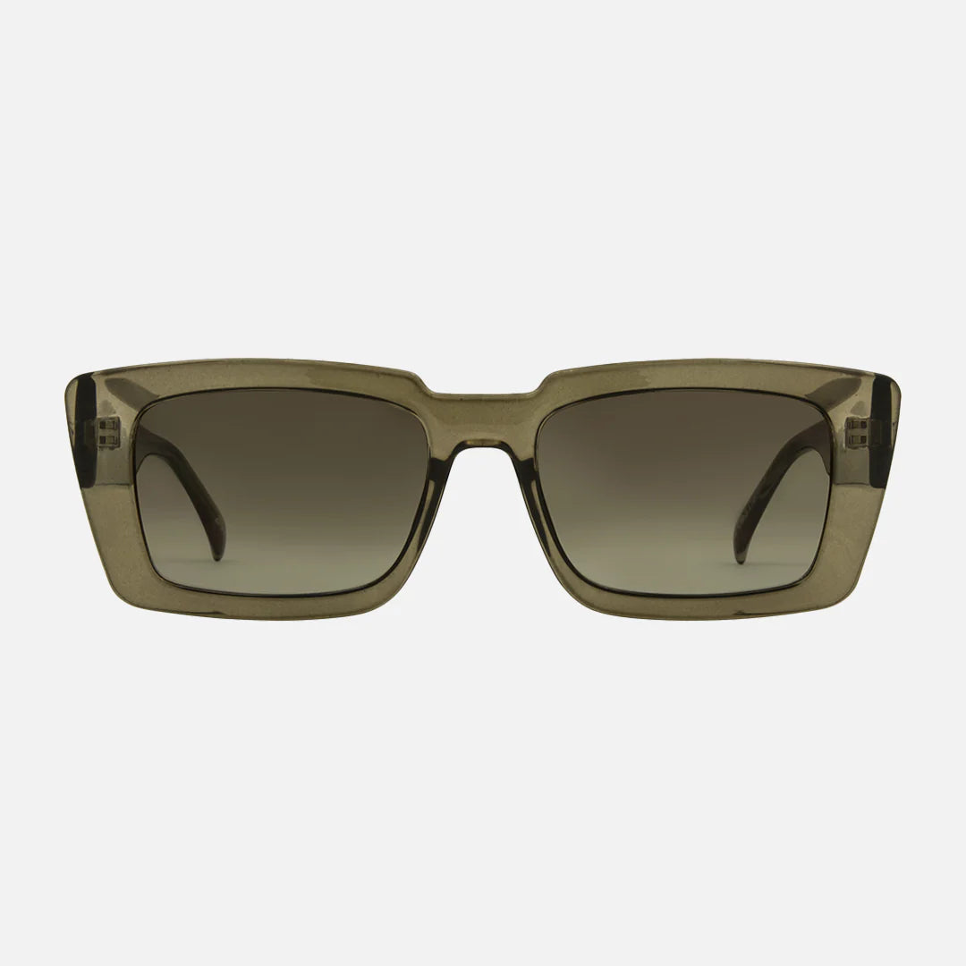 Ziggy - Crystal Olive Leaf Frame with Brown Gradient Lens