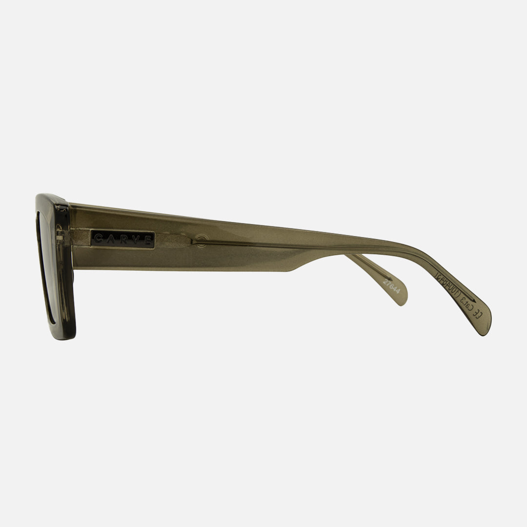 Ziggy - Crystal Olive Leaf Frame with Brown Gradient Lens