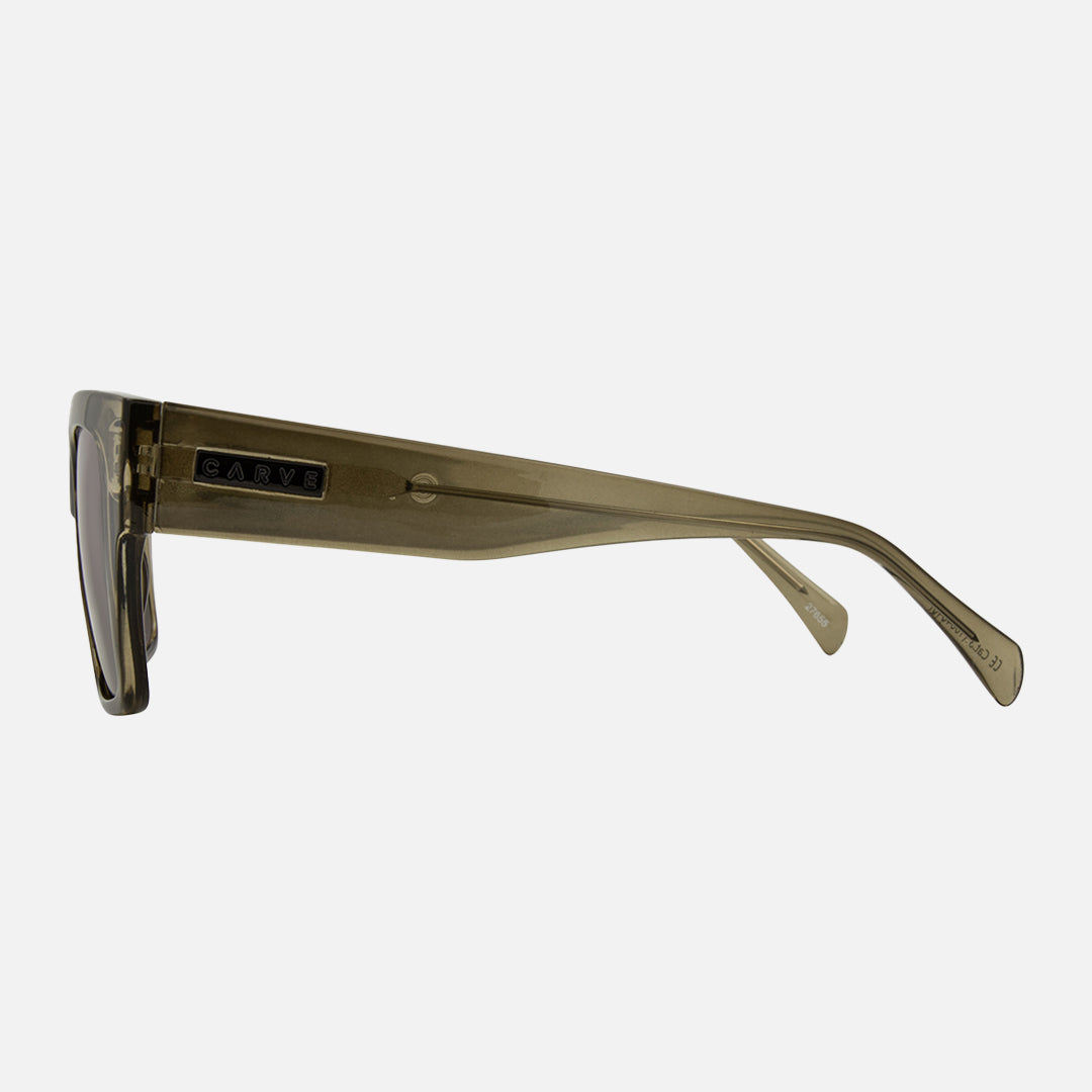 Zeus - Gloss Crystal Olive Leaf Frame with Brown Lens