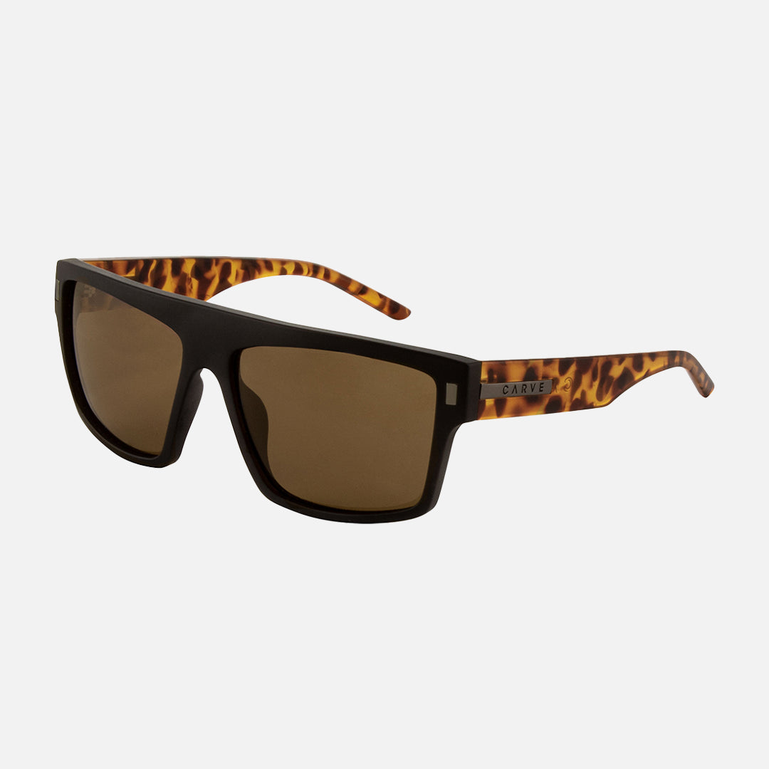 Wavey XL - Matt Black Gloss Dark Tort Temple Bronze Polarized Lens