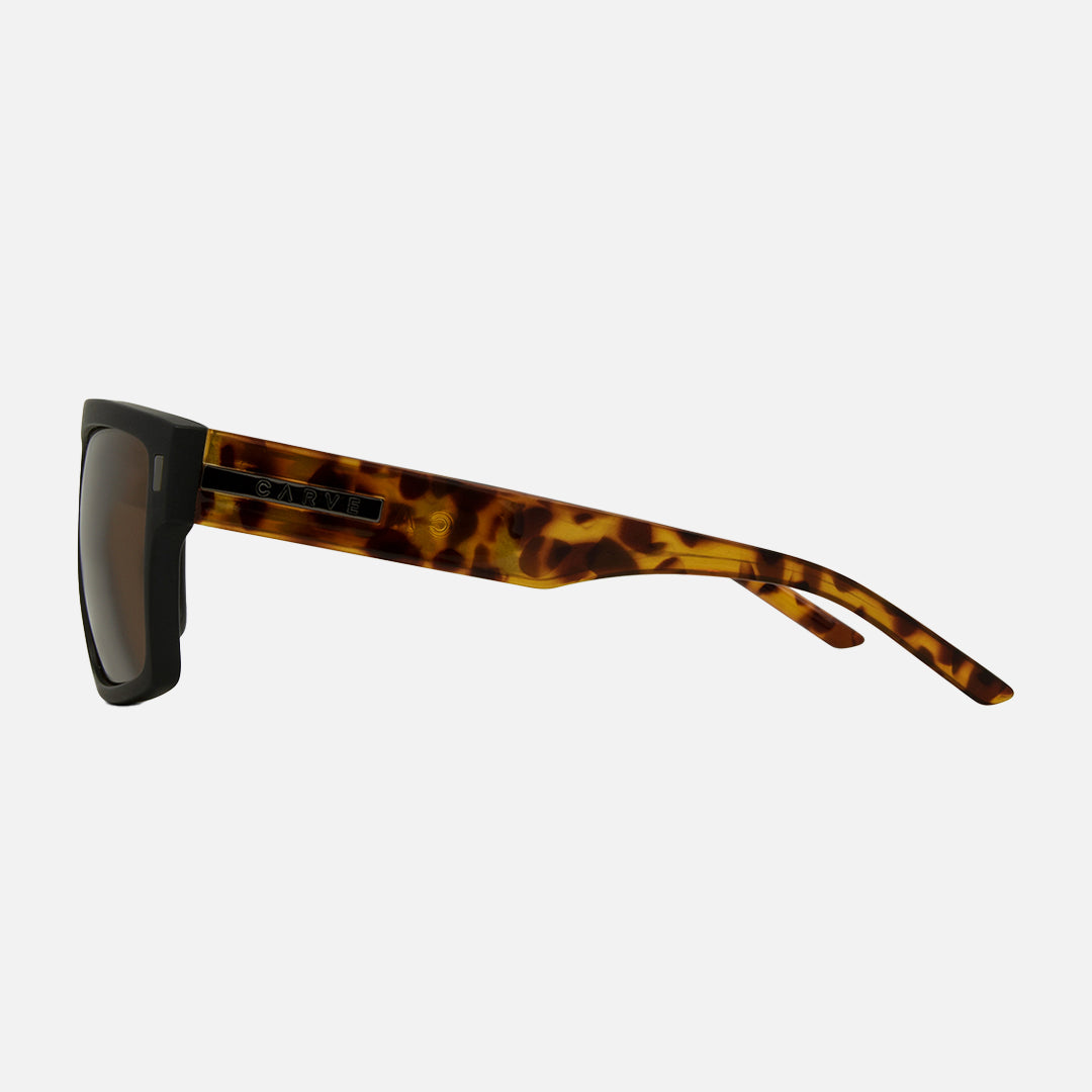 Wavey XL - Matt Black Gloss Dark Tort Temple Bronze Polarized Lens