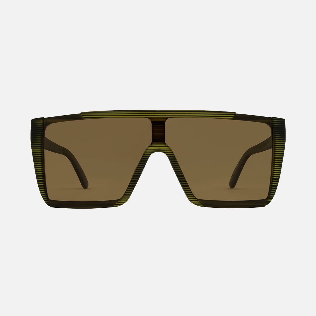 Equinox - Matte Translucent Olive Streak Frame Brown Polarized Lens