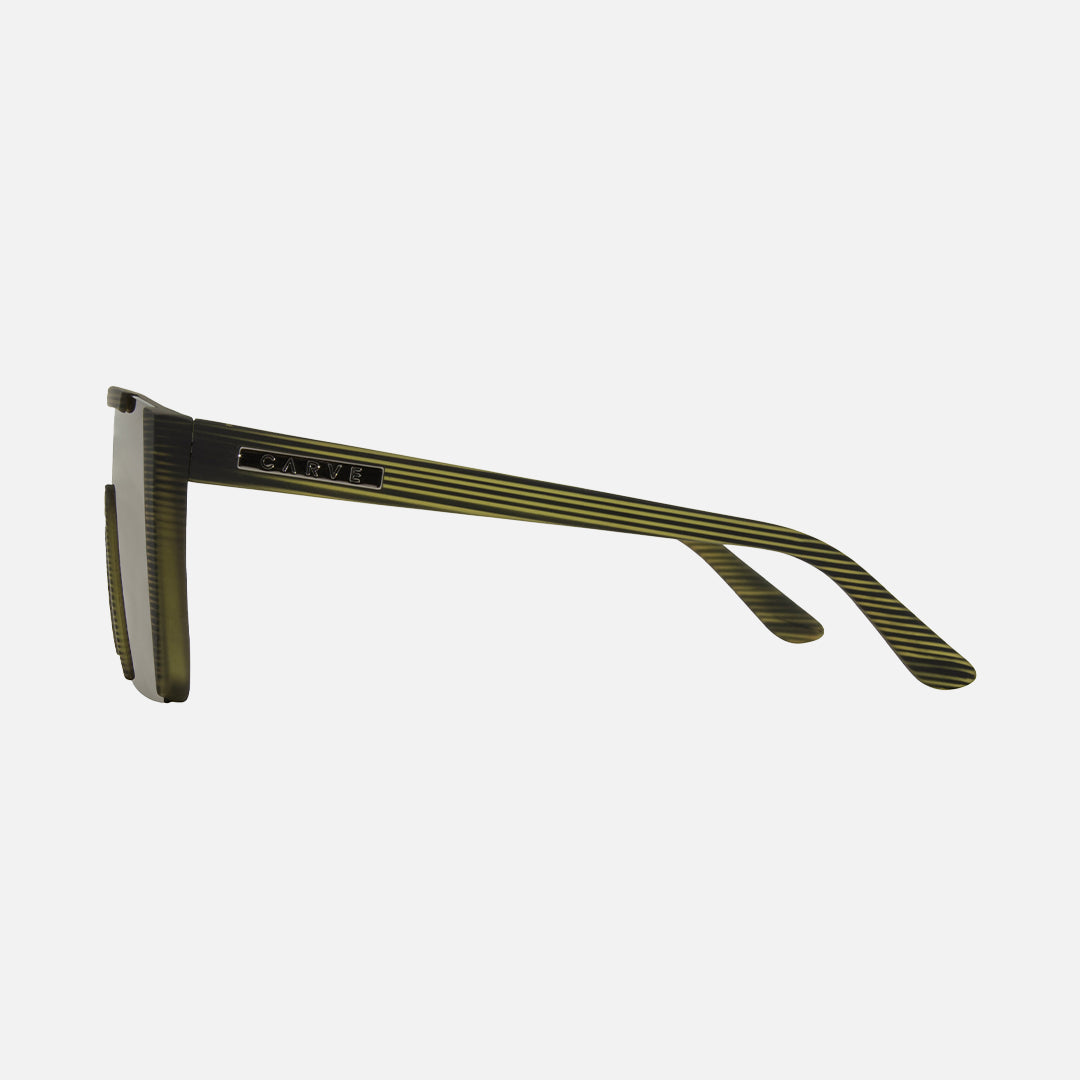 Equinox - Matte Translucent Olive Streak Frame Brown Polarized Lens