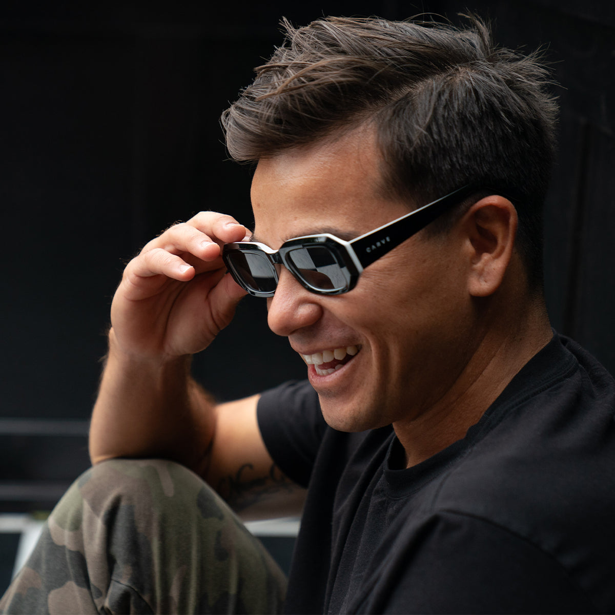 Asher - Gloss Black Frame with Blue Tinted lens