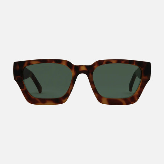 Nova - Matt Dark Honey Tort Frame with Green Lens