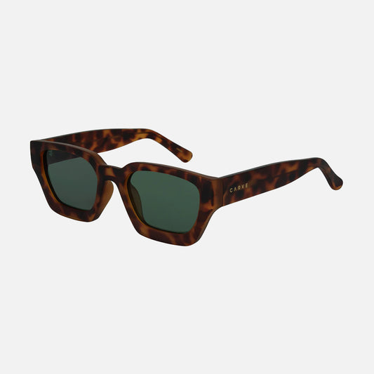 Nova - Matt Dark Honey Tort Frame with Green Lens