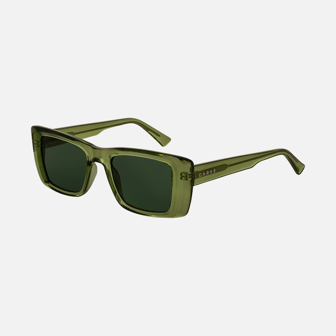 Hey Ho - Gloss Crystal Olive Frame with Green Lens