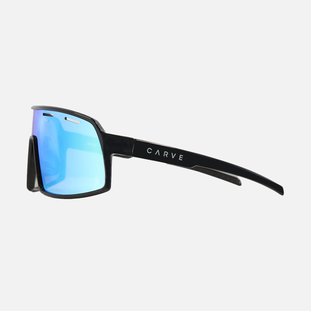 Sierra - Gloss Black Frame Grey Blue Iridium Lens with Venting
