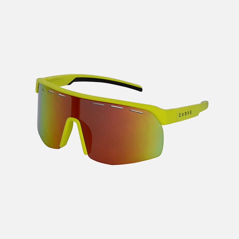 VELOCITY HD - Matt Fluro Yellow Frame, Grey Lens with Red Iridium plus Venting