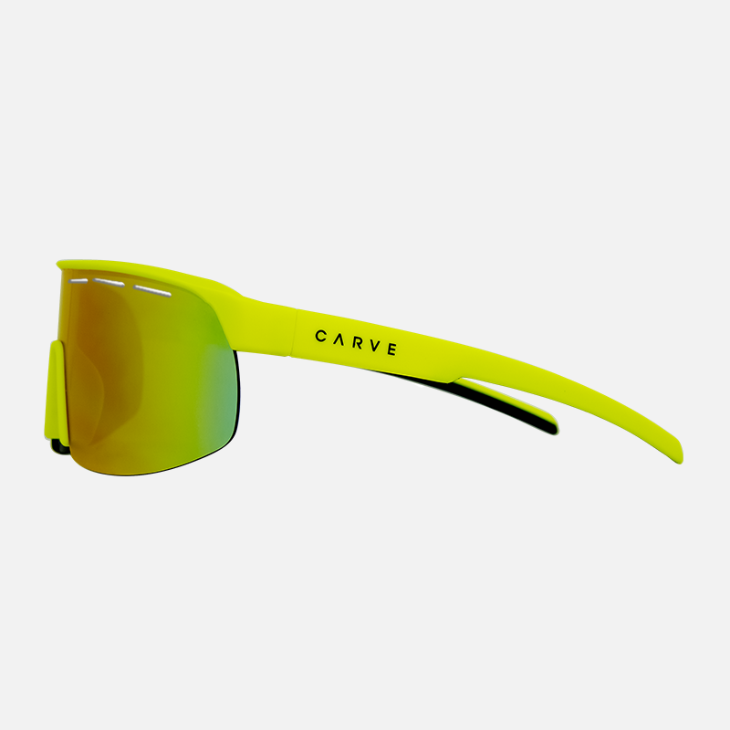 VELOCITY HD - Matt Fluro Yellow Frame, Grey Lens with Red Iridium plus Venting