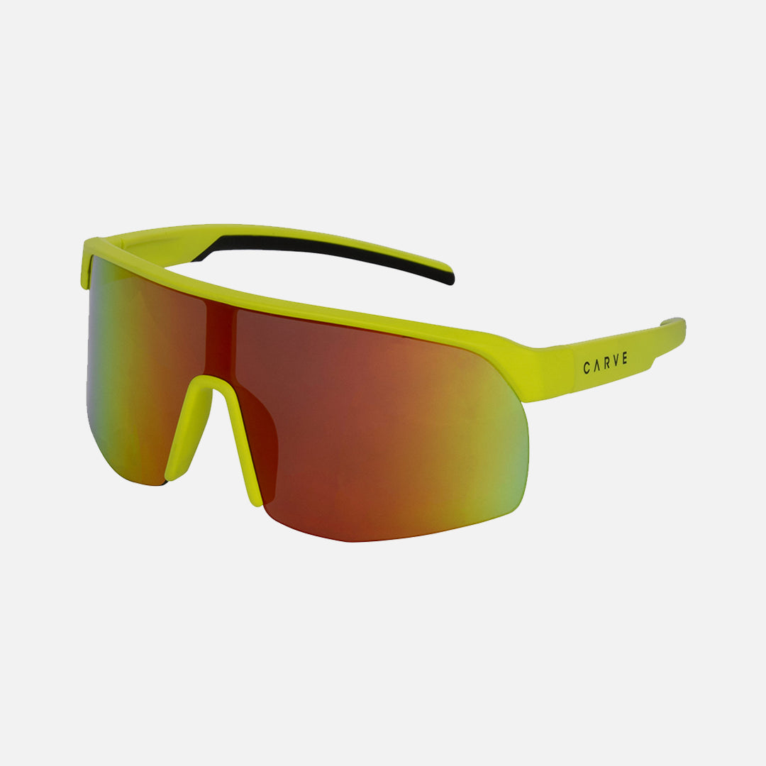 Velocity - Matt Fluro Yellow Frame Grey Red Iridium Lens