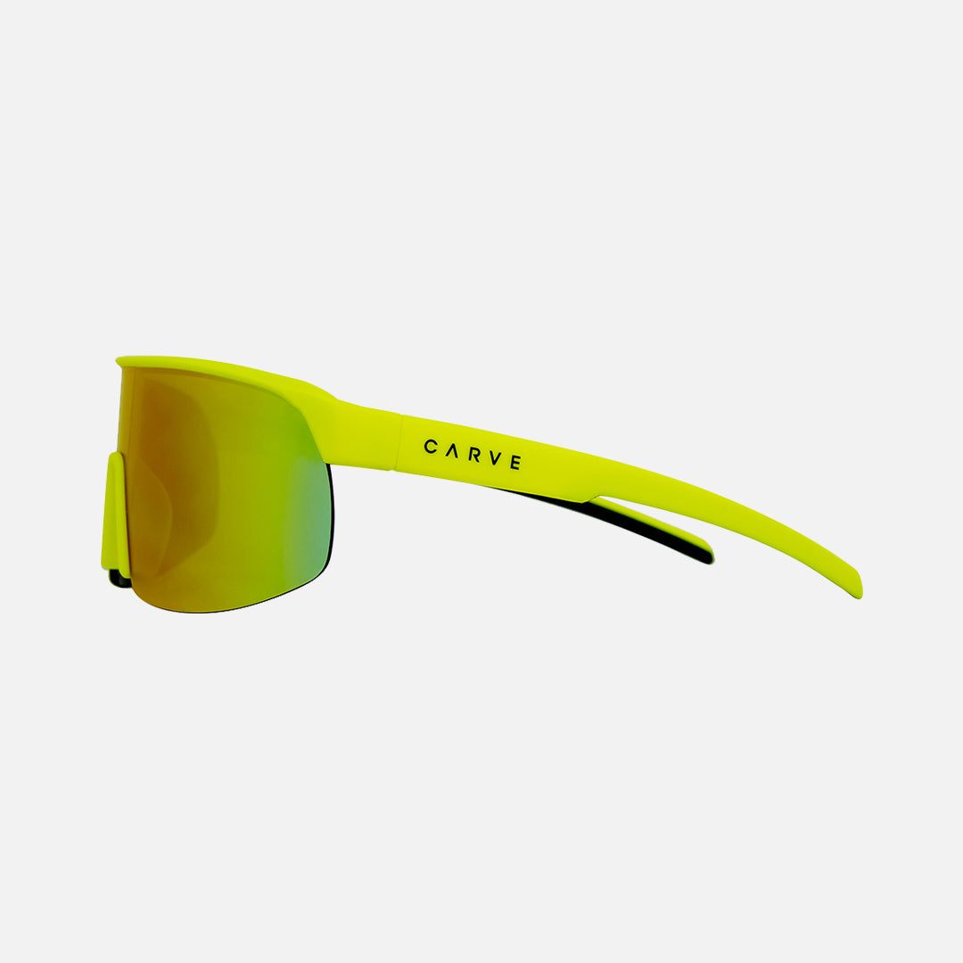 Velocity - Frame: Matte Fluro Yellow <br> Lens: Grey with External Red Iridium
