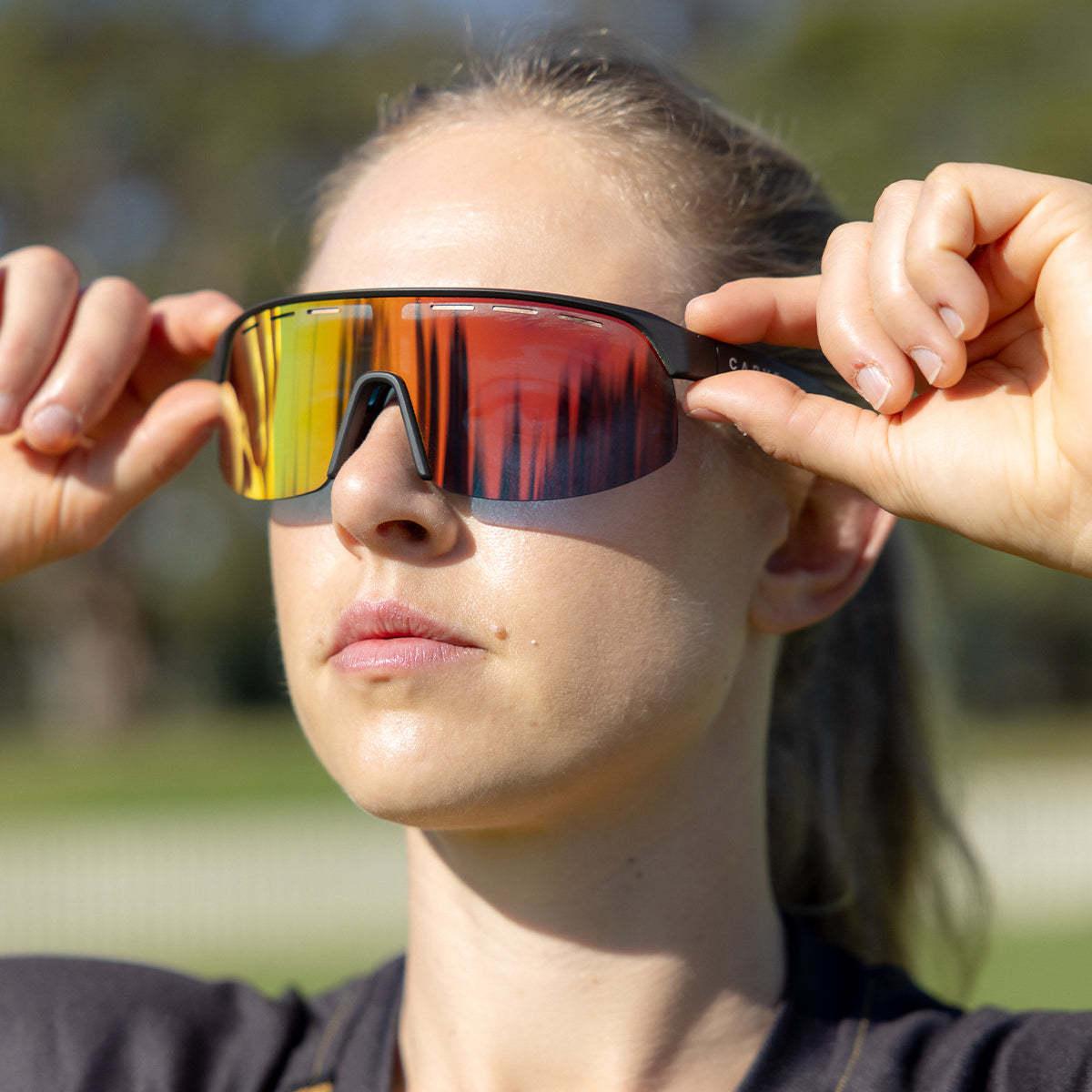 Velocity - Matte Black Frame, Grey Lens with Red Iridium plus Venting