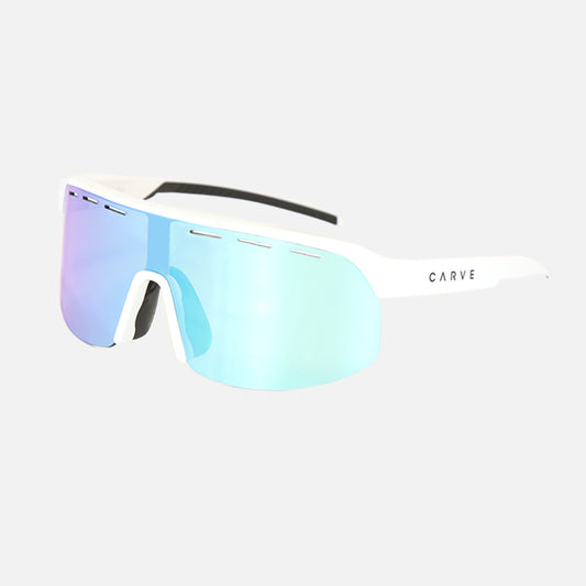 Velocity - Gloss White Frame Grey Blue Iridium Lens with Venting