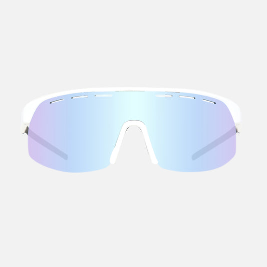Velocity - Gloss White Frame Grey Blue Iridium Lens with Venting