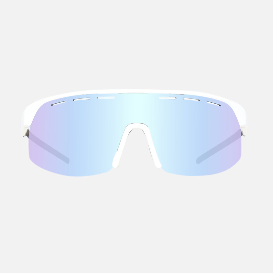Velocity HD - Frame: Gloss White <br> Lens: Rose with External Blue Iridium plus Venting