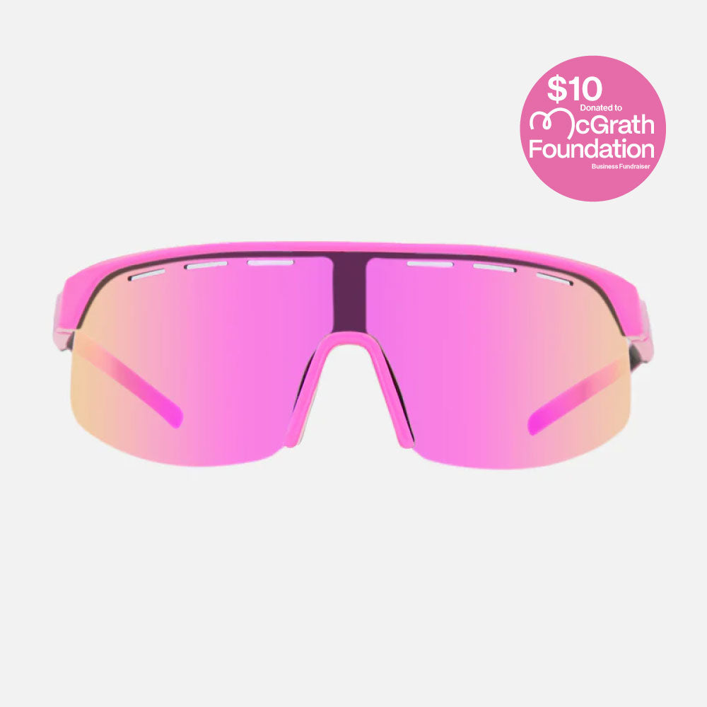Velocity HD - Gloss Pink Frame, Grey Lens HD with Pink Iridium plus venting