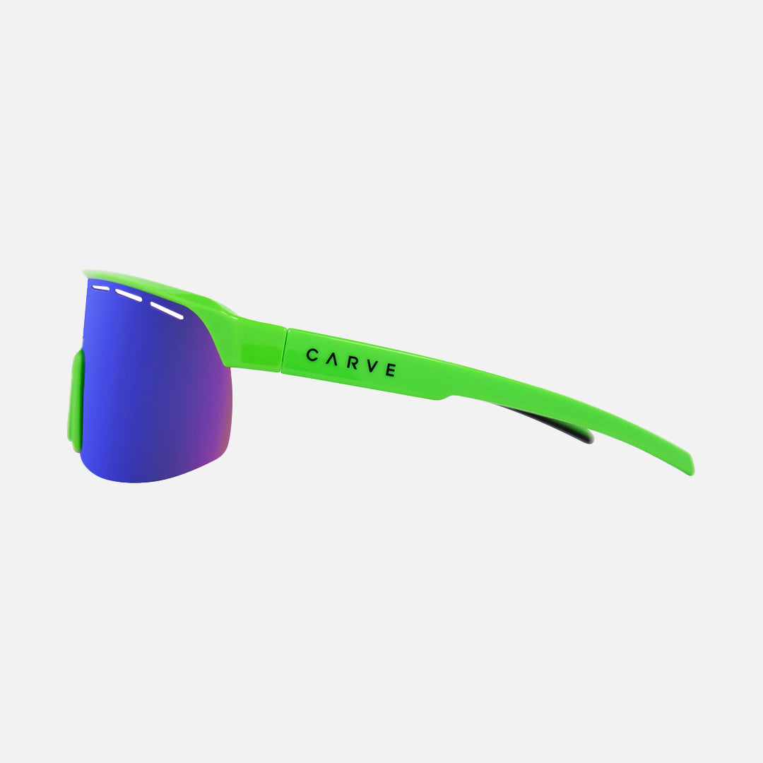 Velocity HD - Gloss Lime frame, Rose Lens with Green/Purple Iridium plus Venting